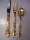 Teaspoon, Knife and Fork Golden Affection (Gold Electroplate) by ONEIDA SILVER
