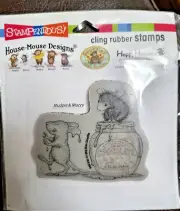 STAMPENDOUS House Mouse Chocolate Dip Cling Mount Stamp Retired Mudpie Muzzy