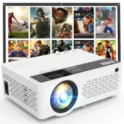 Mini Projector, Upgraded Bluetooth Projector with Screen, 1080P Full HD Porta...
