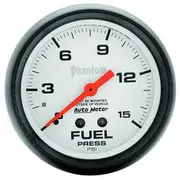 Autometer Phantom Fuel Pressure Gauge Mechanical - 0 - 15 PSI, 2 5/8 Inch, AU5810