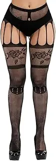 [E-Laurels] Garter Stockings For Women Thigh High Fishnet Stockings Suspender Pantyhose