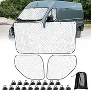 Car Windshield Cover Sunshade for F iat Ducato Internal Thermal Blind Front Windows Screen Cover for Motorhome Silver Black Occlusion