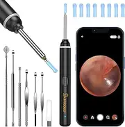 Ear Wax Removal Kit Ear Camera 1920P HD Ear Wax Removal Tool Ear Cleaner Otoscope with 6 LED Lights, 3mm Visual Ear Scope for iPhone iPad Android Smart Phone
