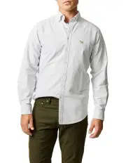 [Rodd & Gunn] Gunn Oxford Stripe Long Sleeve Sports Fit Shirt in Khaki