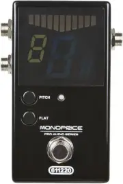 Monoprice Chromatic Pedal Tuner - Black, Normal & True-Bypass Outputs, Black