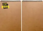 2PCS Sketch Pad A5 160GSM Spiral Bound Sketchbooks for Drawing Kraft Cover 60 Pa
