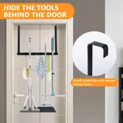 Over The Door Broom Holder with 2 Over Door Hooks Wall Mount Mop and Broom leyDS