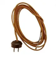 BP Lamp Gold Rayon Lamp Cord Set with Ribbed Style Plug #46863