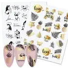 Nail Sticker Non-fading Persistent Leaves Flower Love Design Valentine Nail