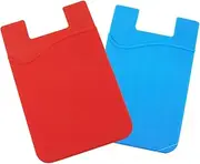 OSALADI 3pc Silicone Cell Phone Wallet Holder Id Card Case Pouch for Smartphones Adhesive Multi-Card Storage Random