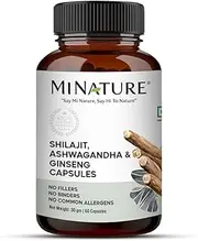 Shilajit, Ashwagandha & Ginseng Capsules |500mg, 60 Veg Capsules, 1Month Supply, 30g| Pure & Natural | Chemical Free Preservatives Free| Vegan| made in India