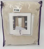 Lush Decor Beige 2-Panel 45" x 84" Each Knotted Tab Top Window Curtain Blackout