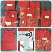 13 Red DANCE TOPS Adult Costumes "Alexandra Just For Kix" 1XS/3S/7M/2L Some NEW!