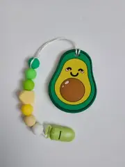 Cutie Avacado Silicone Teether with Pacifier Clip 3+ Months Old