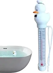 Pool Temperature Gauge – Large Display Thermometer, Floating Duck Style | Water Heat Measuring Unit, Tied String Attachment, Accurate Reading Device for Swimming Pool Bathtub Aquarium Pond Bath
