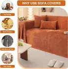 STACYPIK Warm Orange Couch Cushion Covers L Shaped Sofa Cover for Pet-Friendly 3