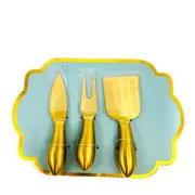 3 Pcs Collection Matte Brass, Cheese Knife Set