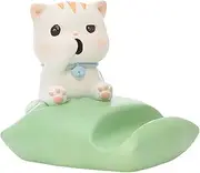 Animal Phone Holder - Cat Smartphone Stand,Lovely Lazy Desktop Ornaments Resin Crafts Hands-Release Anti-Slip Base Cradle for Truck Desk Workplace
