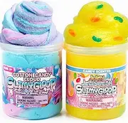 Slimygloop Sweet Treat Slime Bundle, 2-Pack Scented Slimes, Fluffy Vanilla Cloud Slime and Candy-Scented Glitter Slime for Kids, Slime Party Favors for Kids 8-12, Slime Kit for Girls Ages 8-12