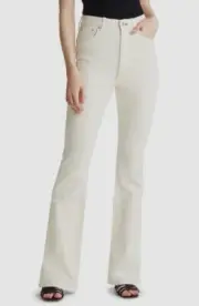 $225 Rag & Bone Women's White Casey High Waist Flare Leg Jeans Pants Size 27