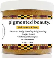 Coconut Sugar Foaming & Brightening Scrub with Nigerian Black Soap for Face & Body