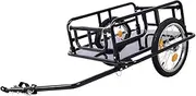 Cargo Bike Trailer,Collapsible Frame,Tow Behind Rear Trailer,AirFilled Tires,60kg Max Weight Capacity,for Transport Heavy Goods