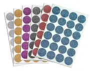 Invitation Seal Color Dots 1" Round 25mm Glitter Stickers Kids Crafts Map Labels