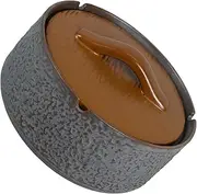 HYTROVE Ceramic Ashtray with Lid Retro Windproof Mini Portable Ashtray for Indoor and Outdoor Use Stylish Home Decor for Office Living Room and Patio