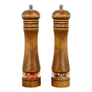 Pepper Grinder, Wood Salt and Pepper Mills Set, Classic Manual Spice Grinder ...