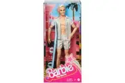 Barbie The Movie Ken Wearing Pastel Striped Beach Matching Set