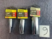 NOS Stanley 3/8" Drive 3PC SAE Socket SET, 12 PT, 3/8” Drive DEEP WELL, USA