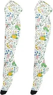 [Caihoyu] Over-Knee Stockings for Women Anti-Hook Extra Long Thigh High Socks Thighs High Socks for Proms Cute Frog and Elf Magic Mushroom, Cute Frog and Elf Magic Mushroom