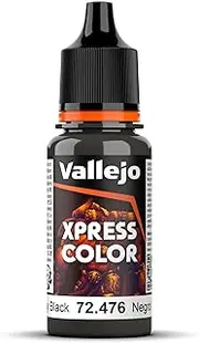 Vallejo Game Color Xpress Color Acrylic Color, Greasy Black, 18 ml