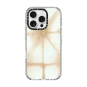 iPhone 16 Pro Clear Case MagSafe Compatible Golden Shibori iPhone Case