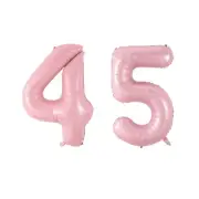 Number Forty Five Balloon Soft Pastel Pink Number 45 Balloon 32" Large Birthday