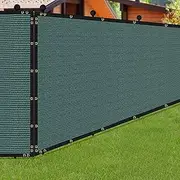 phepetroll 4 x 50FT Privacy Screen Fence Green Heavy Duty Mesh Fencing Shade Net Cover with Reinforced Bindings 100 Straps for Outdoor Chain Link Fence Patio Wall Garden Backyard, Green