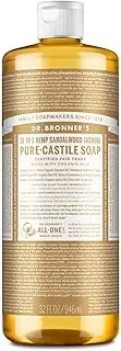 Dr. Bronner's - Pure Castile Liquid Soap - Nourishing Formula for Hair & Body - Sandalwood Jasmine Scent - 946ml