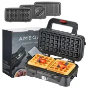 3 in 1 Sandwich Maker, Waffle Maker with Removables Plates, Panini Press Waff...