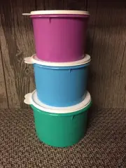 Tupperware 3 Piece Canister Set