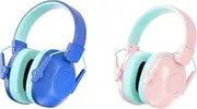 [2 Pack] Hearing Protection Children, Noise Protection Headphones Children with Autism, Passive Capsule Ear Protection for Primary School Students, Adjustable Earmuffs for Concert, Pink and blue