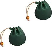 [SAFIGLE] 2pcs Leather Coin Pouch Bag Small Change Bag Travel Pouch Key Holder Wallet