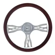 Steering Wheel Blaze 3 Spoke 18" Wood Rim for Peterbilt Kenworth Freightliner...