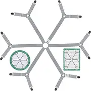 FIBOOMERANG Bed Sheet Straps - 6 Way Crisscross Fitted Sheet Clips and Sheet Holder Elastic Bands Bedsheet Fasten Suspenders Grippers, Gray