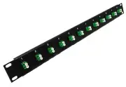 12 Port LC Fiber Patch Panel APC Singlemode (Green Couplers) (Loaded 1u) 19"