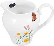 MOLUCKFU Ceramic Sauce Pot Thermal Insulated Cup Foam Maker Espresso Machine Tea Flask Milk Frother Handheld Beverage Cup Holder Coffee Cup Coffee Machine Oat Milk Coffee Mug Ceramics White
