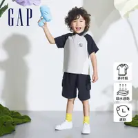 在飛比找蝦皮商城優惠-Gap 男幼童裝 Logo印花短袖短褲家居套裝-藍灰組合(8