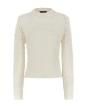 Fabiana Filippi Perforated Mesh Knitted Jumper IT40,IT50,IT44,IT42,IT48,IT46 White