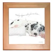 Great Dane Dog Kitchen Ceramic Trivet Framed in Pine 8" x 8"