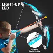 LED Light Bow Arrow Toy Set 10 Suction Cup Arrows Target Quiver Indoor Outdoor