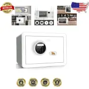 Modern White Locker Safe - 1.2 Cu Ft with Keypad and Dual Alarm System